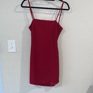 Red mini dress